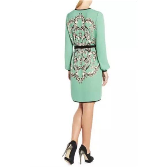 BCBGMAXAZRIA Azra Medallion Print Dress | Mint Green Combo, Small, NWOT $298 - Picture 3 of 8